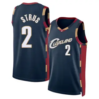 Men's Max Strus Cleveland Cavaliers Navy Classic Edition Jersey - Swingman