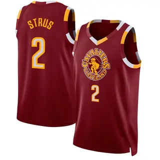 Men's Max Strus Cleveland Cavaliers Wine 2021/22 City Edition Jersey - Swingman