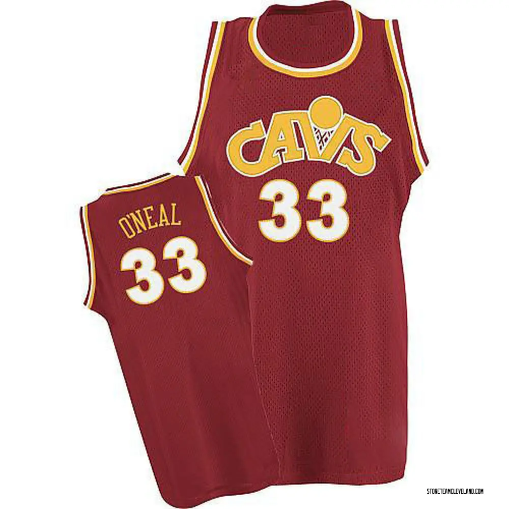 Men's Shaquille O'Neal Cleveland Cavaliers Orange CAVS Throwback Jersey - Authentic
