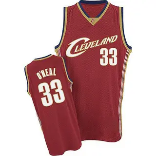 Men's Shaquille O'Neal Cleveland Cavaliers Red Throwback 2017 The Finals Patch Jersey - Swingman
