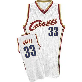 Men's Shaquille O'Neal Cleveland Cavaliers White Throwback 2016 The Finals Patch Jersey - Swingman