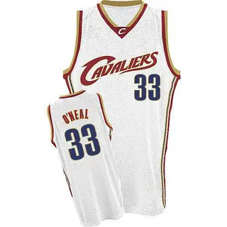 Men's Shaquille O'Neal Cleveland Cavaliers White Throwback 2017 The Finals Patch Jersey - Authentic