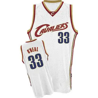 Men's Shaquille O'Neal Cleveland Cavaliers White Throwback 2017 The Finals Patch Jersey - Swingman