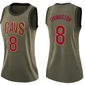 Women's Chris Livingston Cleveland Cavaliers Green Salute to Service Jersey - Swingman
