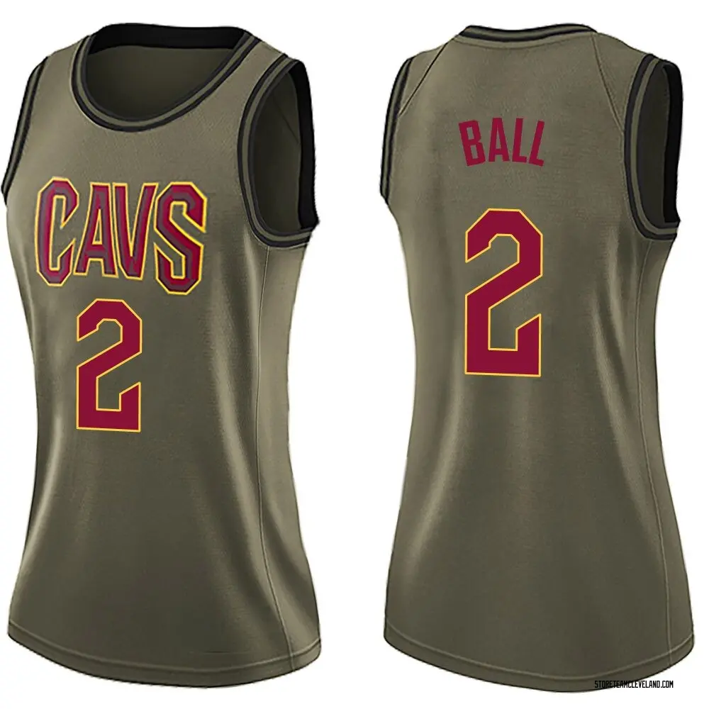 Women's Lonzo Ball Cleveland Cavaliers Green Salute to Service Jersey - Swingman