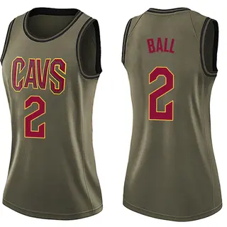 Women's Lonzo Ball Cleveland Cavaliers Green Salute to Service Jersey - Swingman