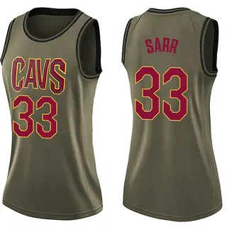 Women's Olivier Sarr Cleveland Cavaliers Green Salute to Service Jersey - Swingman